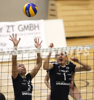 Volleyball MEL. ATSC Wildcats gegen ZOK Split. Malgorzata Goeschl, Maja Gustin (Wildcats). Klagenfurt, am 6.11.2010.
Foto: Kuess
---
pressefotos, pressefotografie, kuess, qs, qspictures, sport, bild, bilder, bilddatenbank