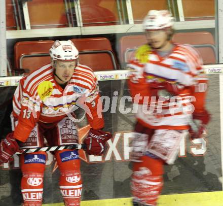 EBEL. Eishockey Bundesliga. KAC gegen EV Vienna Capitals. Feature mit Johannes Kirisits, Tyler Scofield (KAC). Klagenfurt, 5.11.2010.
Foto: Kuess 

---
pressefotos, pressefotografie, kuess, qs, qspictures, sport, bild, bilder, bilddatenbank