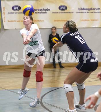 Volleyball MEL. ATSC Wildcats gegen ZOK Split. Elena Kaaden, Jennifer Banse (Wildcats). Klagenfurt, am 6.11.2010.
Foto: Kuess
---
pressefotos, pressefotografie, kuess, qs, qspictures, sport, bild, bilder, bilddatenbank