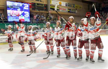 EBEL. Eishockey Bundesliga.  VSV gegen KAC.  Jubel KAC. Villach, am 7.11.2010.
Foto: Kuess 


---
pressefotos, pressefotografie, kuess, qs, qspictures, sport, bild, bilder, bilddatenbank