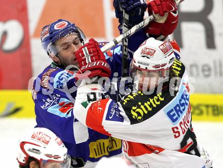 EBEL. Eishockey Bundesliga.  VSV gegen KAC. Tomaz Razingar,  (VSV), Martin Schumnig (KAC). Villach, am 7.11.2010.
Foto: Kuess 


---
pressefotos, pressefotografie, kuess, qs, qspictures, sport, bild, bilder, bilddatenbank