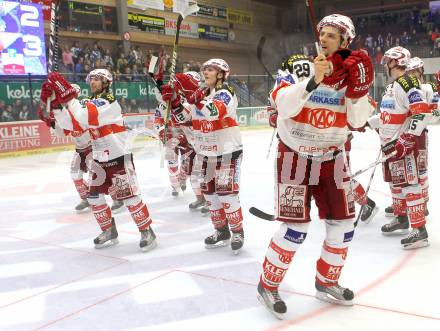 EBEL. Eishockey Bundesliga.  VSV gegen KAC. Jubel KAC. Villach, am 7.11.2010.
Foto: Kuess 


---
pressefotos, pressefotografie, kuess, qs, qspictures, sport, bild, bilder, bilddatenbank