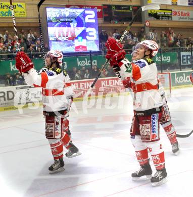 EBEL. Eishockey Bundesliga.  VSV gegen KAC. Jubel KAC. Villach, am 7.11.2010.
Foto: Kuess 


---
pressefotos, pressefotografie, kuess, qs, qspictures, sport, bild, bilder, bilddatenbank