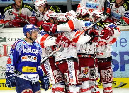 EBEL. Eishockey Bundesliga.  VSV gegen KAC. Torjubel KAC. Villach, am 7.11.2010.
Foto: Kuess 


---
pressefotos, pressefotografie, kuess, qs, qspictures, sport, bild, bilder, bilddatenbank