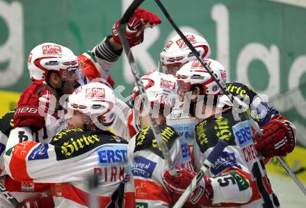 EBEL. Eishockey Bundesliga.  VSV gegen KAC.  Torjubel  KAC. Villach, am 7.11.2010.
Foto: Kuess 


---
pressefotos, pressefotografie, kuess, qs, qspictures, sport, bild, bilder, bilddatenbank