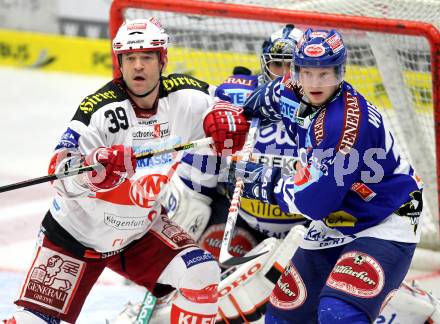 EBEL. Eishockey Bundesliga.  VSV gegen KAC. Andreas Wiedergut,  (VSV), Jeff Shantz (KAC). Villach, am 7.11.2010.
Foto: Kuess 


---
pressefotos, pressefotografie, kuess, qs, qspictures, sport, bild, bilder, bilddatenbank