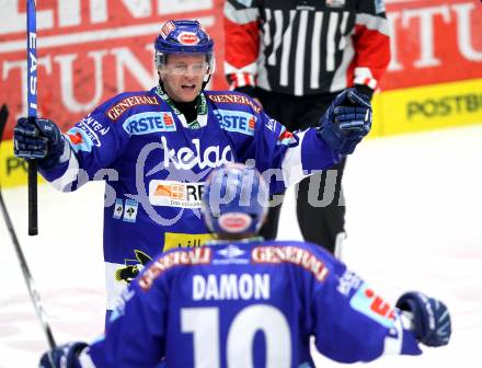 EBEL. Eishockey Bundesliga.  VSV gegen KAC.  Torjubel Roland Kaspitz (VSV). Villach, am 7.11.2010.
Foto: Kuess 


---
pressefotos, pressefotografie, kuess, qs, qspictures, sport, bild, bilder, bilddatenbank