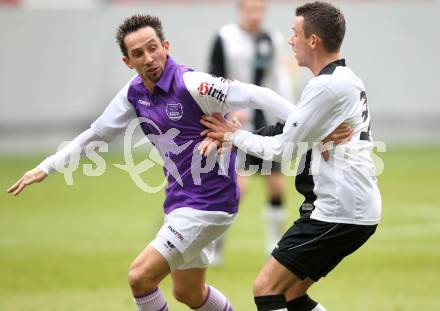 Fussball. Regionalliga. SK Austria Klagenfurt gegen Sturm Graz Amateure. Matthias Dollinger (Klagenfurt), Huetter Philipp (Graz). Klagenfurt, 7.11.2010. 
Foto: Kuess

---
pressefotos, pressefotografie, kuess, qs, qspictures, sport, bild, bilder, bilddatenbank