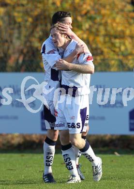 Fussball Regionalliga. SAK gegen ASK Stadtwerke Sparkasse Voitsberg. Torjubel Patrick Lausegger, Christian Samitsch (SAK). Klagenfurt, am 13.11.2010.
Foto: Kuess
---
pressefotos, pressefotografie, kuess, qs, qspictures, sport, bild, bilder, bilddatenbank