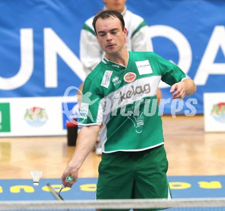 Badminton Bundesliga. ASKOE Kelag Kaernten gegen ASV Pressbaum. Markus Grutschnig (Kaernten). Klagenfurt, am 30.10.2010.
Foto: Kuess
---
pressefotos, pressefotografie, kuess, qs, qspictures, sport, bild, bilder, bilddatenbank