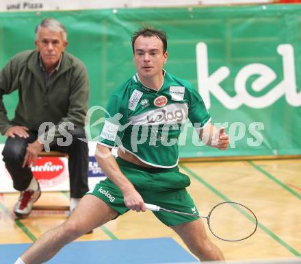 Badminton Bundesliga. ASKOE Kelag Kaernten gegen Vorchdorf. Markus Grutschnig (Kaernten). Klagenfurt, am 30.10.2010.
Foto: Kuess
---
pressefotos, pressefotografie, kuess, qs, qspictures, sport, bild, bilder, bilddatenbank