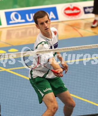 Badminton Bundesliga. ASKOE Kelag Kaernten gegen Vorchdorf. Stefan Wrulich (Kaernten). Klagenfurt, am 30.10.2010.
Foto: Kuess
---
pressefotos, pressefotografie, kuess, qs, qspictures, sport, bild, bilder, bilddatenbank