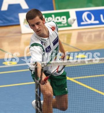 Badminton Bundesliga. ASKOE Kelag Kaernten gegen Vorchdorf. Stefan Wrulich (Kaernten). Klagenfurt, am 30.10.2010.
Foto: Kuess
---
pressefotos, pressefotografie, kuess, qs, qspictures, sport, bild, bilder, bilddatenbank