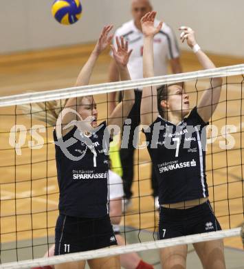 Volleyball MEL. ATSC Wildcats gegen ZOK Split. Maja Gustin, Sophie Wallner (Wildcats). Klagenfurt, am 6.11.2010.
Foto: Kuess
---
pressefotos, pressefotografie, kuess, qs, qspictures, sport, bild, bilder, bilddatenbank