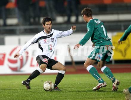 Fussball. Erste Liga. RZ Pellets WAC/St. Andrae gegen  SC Austria Lustenau. Sandro Zakany, (WAC), Juergen Kampel (Lustenau). Wolfsberg, 19.11.2010. 
Foto: Kuess

---
pressefotos, pressefotografie, kuess, qs, qspictures, sport, bild, bilder, bilddatenbank