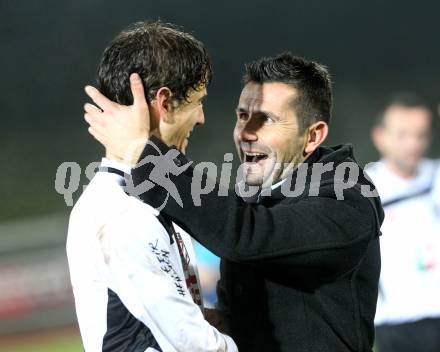 Fussball. Erste Liga. RZ Pellets WAC/St. Andrae gegen  SC Austria Lustenau. Jubel Christian Falk, Nenad Bjelica (WAC). Wolfsberg, 19.11.2010. 
Foto: Kuess

---
pressefotos, pressefotografie, kuess, qs, qspictures, sport, bild, bilder, bilddatenbank