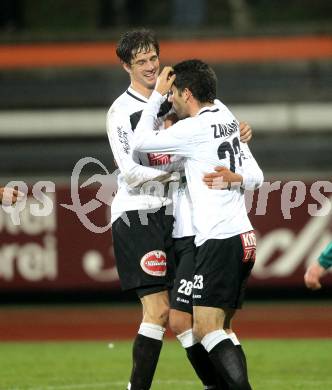 Fussball. Erste Liga. RZ Pellets WAC/St. Andrae gegen  SC Austria Lustenau. Torjubel WAC. Wolfsberg, 19.11.2010. 
Foto: Kuess

---
pressefotos, pressefotografie, kuess, qs, qspictures, sport, bild, bilder, bilddatenbank