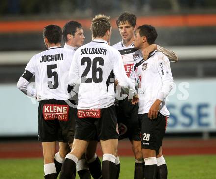 Fussball. Erste Liga. RZ Pellets WAC/St. Andrae gegen  SC Austria Lustenau. Torjubel WAC. Wolfsberg, 19.11.2010. 
Foto: Kuess

---
pressefotos, pressefotografie, kuess, qs, qspictures, sport, bild, bilder, bilddatenbank