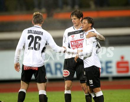 Fussball. Erste Liga. RZ Pellets WAC/St. Andrae gegen  SC Austria Lustenau. Torjubel Christian Falk, Marco Sahanek (WAC). Wolfsberg, 19.11.2010. 
Foto: Kuess

---
pressefotos, pressefotografie, kuess, qs, qspictures, sport, bild, bilder, bilddatenbank