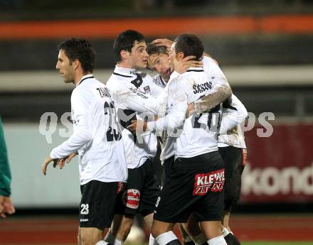 Fussball. Erste Liga. RZ Pellets WAC/St. Andrae gegen  SC Austria Lustenau.Torjubel WAC. Wolfsberg, 19.11.2010. 
Foto: Kuess

---
pressefotos, pressefotografie, kuess, qs, qspictures, sport, bild, bilder, bilddatenbank