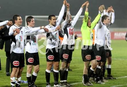 Fussball. Erste Liga. RZ Pellets WAC/St. Andrae gegen  SC Austria Lustenau. Jubel WAC. Wolfsberg, 19.11.2010. 
Foto: Kuess

---
pressefotos, pressefotografie, kuess, qs, qspictures, sport, bild, bilder, bilddatenbank