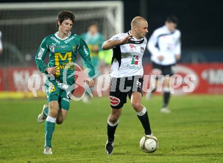 Fussball. Erste Liga. RZ Pellets WAC/St. Andrae gegen  SC Austria Lustenau. Stephan Stueckler, (WAC), Benedikt Zech (Lustenau). Wolfsberg, 19.11.2010. 
Foto: Kuess

---
pressefotos, pressefotografie, kuess, qs, qspictures, sport, bild, bilder, bilddatenbank