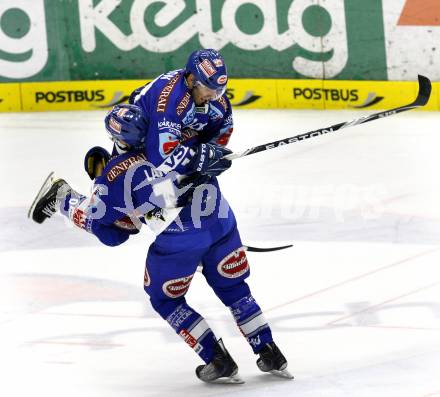 EBEL. Eishockey Bundesliga. EC Pasut VSV gegen HK Acroni Jesenice.  Torjubel LANGFELD Joshua DAMON Derek (VSV). Villach, am 19.11.2010.
Foto: Kuess 


---
pressefotos, pressefotografie, kuess, qs, qspictures, sport, bild, bilder, bilddatenbank