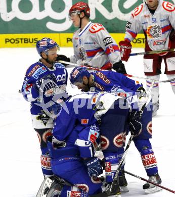 EBEL. Eishockey Bundesliga. EC Pasut VSV gegen HK Acroni Jesenice.  Torjubel VSV. Villach, am 19.11.2010.
Foto: Kuess 


---
pressefotos, pressefotografie, kuess, qs, qspictures, sport, bild, bilder, bilddatenbank