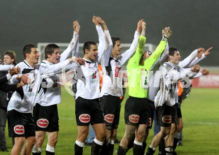 Fussball. Erste Liga. RZ Pellets WAC/St. Andrae gegen  SC Austria Lustenau. Jubel WAC. Wolfsberg, 19.11.2010. 
Foto: Kuess

---
pressefotos, pressefotografie, kuess, qs, qspictures, sport, bild, bilder, bilddatenbank