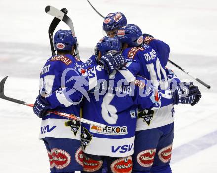 EBEL. Eishockey Bundesliga. EC Pasut VSV gegen HK Acroni Jesenice.  Torjubel VSV. Villach, am 19.11.2010.
Foto: Kuess 


---
pressefotos, pressefotografie, kuess, qs, qspictures, sport, bild, bilder, bilddatenbank