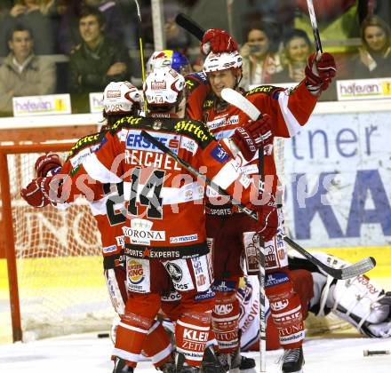 EBEL. Eishockey Bundesliga. KAC gegen EC Red Bull Salzburg. Torjubel (KAC). Klagenfurt, am 21.11.2010.
Foto: Kuess 

---
pressefotos, pressefotografie, kuess, qs, qspictures, sport, bild, bilder, bilddatenbank