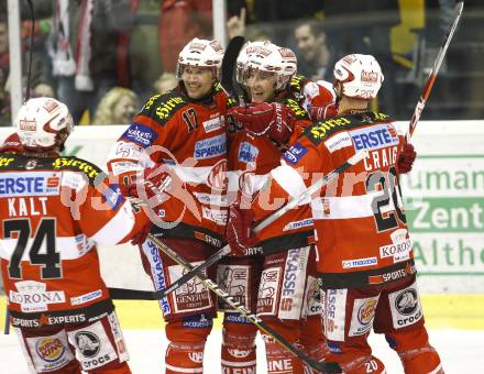 EBEL. Eishockey Bundesliga. KAC gegen EC Red Bull Salzburg. Torjubel  (KAC)). Klagenfurt, am 21.11.2010.
Foto: Kuess 

---
pressefotos, pressefotografie, kuess, qs, qspictures, sport, bild, bilder, bilddatenbank