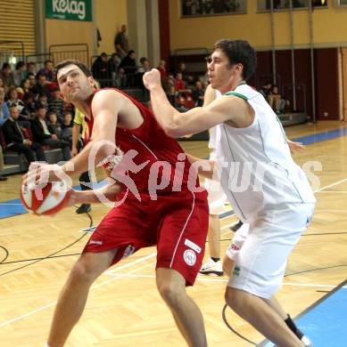 Basketball Bundesliga. Woerthersee Piraten gegen BC Vienna.  Erik Rhinehart, (Piraten), Norman Hicks  (Vienna). Klagenfurt, 21.11.2010.
Foto:  Kuess

---
pressefotos, pressefotografie, kuess, qs, qspictures, sport, bild, bilder, bilddatenbank