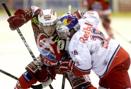 EBEL. Eishockey Bundesliga. KAC gegen EC Red Bull Salzburg. Raphael Herburger, (KAC), Ryan Duncan (EC Red Bull Salzburg). Klagenfurt, am 21.11.2010.
Foto: Kuess 

---
pressefotos, pressefotografie, kuess, qs, qspictures, sport, bild, bilder, bilddatenbank