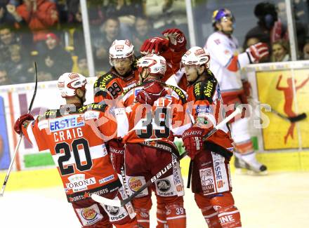 EBEL. Eishockey Bundesliga. KAC gegen EC Red Bull Salzburg. Torjubel KAC. Klagenfurt, am 21.11.2010.
Foto: Kuess 

---
pressefotos, pressefotografie, kuess, qs, qspictures, sport, bild, bilder, bilddatenbank