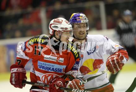 EBEL. Eishockey Bundesliga. KAC gegen EC Red Bull Salzburg. Gregor Hager, (KAC), Shaun Heshka (EC Red Bull Salzburg). Klagenfurt, am 21.11.2010.
Foto: Kuess 

---
pressefotos, pressefotografie, kuess, qs, qspictures, sport, bild, bilder, bilddatenbank