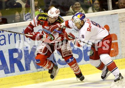 EBEL. Eishockey Bundesliga. KAC gegen EC Red Bull Salzburg. FUREY Kirk (KAC), KOCH Thomas (EC Red Bull Salzburg). Klagenfurt, am 21.11.2010.
Foto: Kuess 

---
pressefotos, pressefotografie, kuess, qs, qspictures, sport, bild, bilder, bilddatenbank