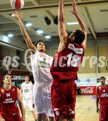 Basketball Bundesliga. Woerthersee Piraten gegen BC Vienna.  Samuel Bachlechner,  (Piraten),  Sveto Pekovic (Vienna). Klagenfurt, 21.11.2010.
Foto:  Kuess

---
pressefotos, pressefotografie, kuess, qs, qspictures, sport, bild, bilder, bilddatenbank