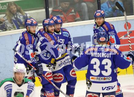 EBEL. Eishockey Bundesliga. EC Pasut VSV gegen HDD TILIA Olimpija Ljubljana.  Torjubel VSV. Villach, am 26.11.2010.
Foto: Kuess 


---
pressefotos, pressefotografie, kuess, qs, qspictures, sport, bild, bilder, bilddatenbank