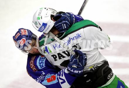 EBEL. Eishockey Bundesliga. EC Pasut VSV gegen HDD TILIA Olimpija Ljubljana. Tomaz Razingar,  (VSV), PAVLIN Ziga (Laibach). Villach, am 26.11.2010.
Foto: Kuess 


---
pressefotos, pressefotografie, kuess, qs, qspictures, sport, bild, bilder, bilddatenbank