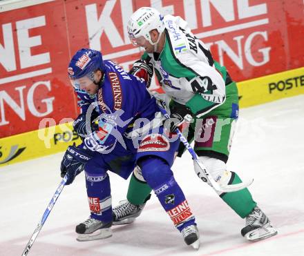 EBEL. Eishockey Bundesliga. EC Pasut VSV gegen HDD TILIA Olimpija Ljubljana. Roland Kaspitz (VSV), KANTEE Kevin (Ljubljana). Villach, am 26.11.2010.
Foto: Kuess 


---
pressefotos, pressefotografie, kuess, qs, qspictures, sport, bild, bilder, bilddatenbank