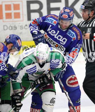 EBEL. Eishockey Bundesliga. EC Pasut VSV gegen HDD TILIA Olimpija Ljubljana. Tomaz Razingar (VSV), PAVLIN Ziga (Laibach). Villach, am 26.11.2010.
Foto: Kuess 


---
pressefotos, pressefotografie, kuess, qs, qspictures, sport, bild, bilder, bilddatenbank