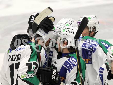 EBEL. Eishockey Bundesliga. EC Pasut VSV gegen HDD TILIA Olimpija Ljubljana.  Torjubel Ljubljana. Villach, am 26.11.2010.
Foto: Kuess 


---
pressefotos, pressefotografie, kuess, qs, qspictures, sport, bild, bilder, bilddatenbank