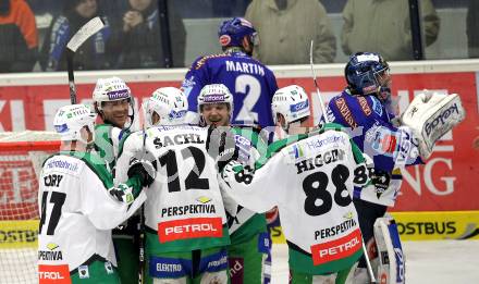 EBEL. Eishockey Bundesliga. EC Pasut VSV gegen HDD TILIA Olimpija Ljubljana.  Torjubel Ljubljana (Laibach). Villach, am 26.11.2010.
Foto: Kuess 


---
pressefotos, pressefotografie, kuess, qs, qspictures, sport, bild, bilder, bilddatenbank