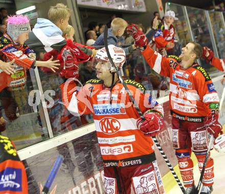 EBEL. Eishockey Bundesliga. KAC gegen HK Acroni Jesenice. Herbert Ratz, Mike Craig (KAC). Klagenfurt, am 10.10.2010.
Foto: Kuess 

---
pressefotos, pressefotografie, kuess, qs, qspictures, sport, bild, bilder, bilddatenbank