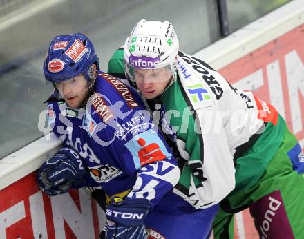 EBEL. Eishockey Bundesliga. EC Pasut VSV gegen HDD TILIA Olimpija Ljubljana. Christof Martinz (VSV), GROZNIK Bostjan (Laibach). Villach, am 26.11.2010.
Foto: Kuess 


---
pressefotos, pressefotografie, kuess, qs, qspictures, sport, bild, bilder, bilddatenbank