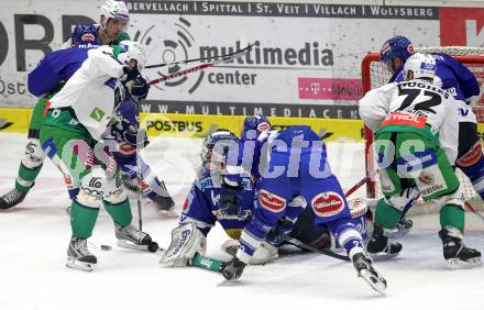 EBEL. Eishockey Bundesliga. EC Pasut VSV gegen HDD TILIA Olimpija Ljubljana. Bernhard Starkbaum, WIEDERGUT Andreas, MARTINZ Christof, UNTERLUGGAUER Gerhard (VSV), SACHL Petr, HUGHES John (Laibach). Villach, am 26.11.2010.
Foto: Kuess 


---
pressefotos, pressefotografie, kuess, qs, qspictures, sport, bild, bilder, bilddatenbank