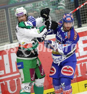 EBEL. Eishockey Bundesliga. EC Pasut VSV gegen HDD TILIA Olimpija Ljubljana.  Roland Kaspitz, (VSV), HENRY Burke (Laibach). Villach, am 26.11.2010.
Foto: Kuess 


---
pressefotos, pressefotografie, kuess, qs, qspictures, sport, bild, bilder, bilddatenbank