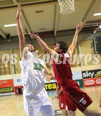 Basketball Bundesliga. Woerthersee Piraten gegen BC Vienna.  Bernhard Weber (Piraten), Nemanja Miljkovic (Vienna). 
Klagenfurt, 21.11.2010.
Foto:  Kuess

---
pressefotos, pressefotografie, kuess, qs, qspictures, sport, bild, bilder, bilddatenbank