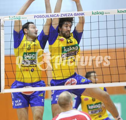 Volleyball. Challenge Cup. Aich/Dob gegen Mladost Marina Kastela. Peter Divis, Gerald Reiser (Aich/Dob). Prevalje, 25.11.2010.
Foto: Kuess
---
pressefotos, pressefotografie, kuess, qs, qspictures, sport, bild, bilder, bilddatenbank